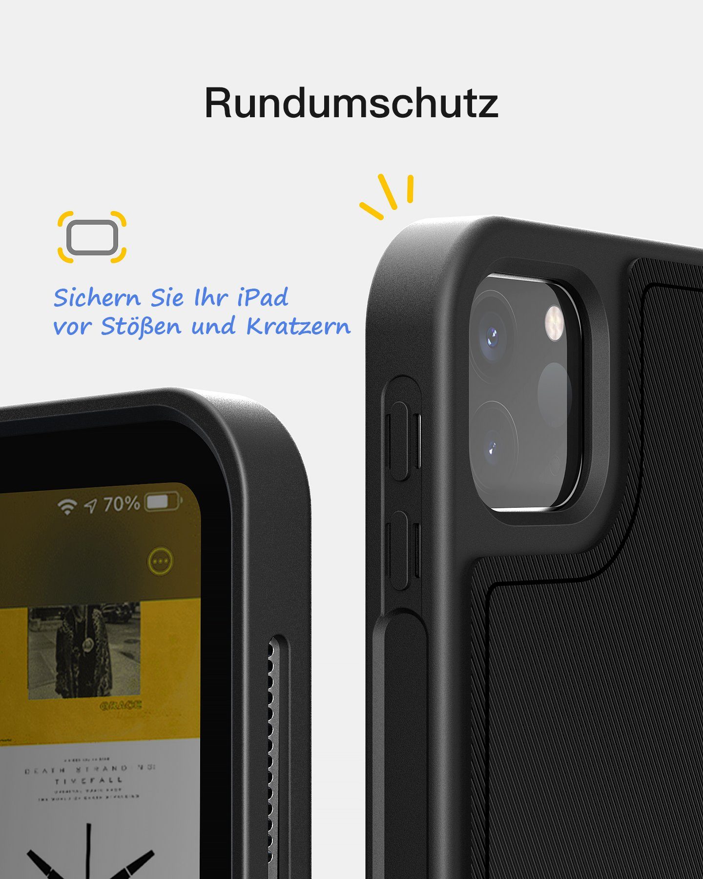 Inateck Tastatur Hülle für 10,9 Zoll iPad 10th, iPad Air 5/4, iPad Pro 11 iPad-Tastatur (abnehmbar, mit Bildschirmabschaltung und Pencil Slot, QWERTZ)