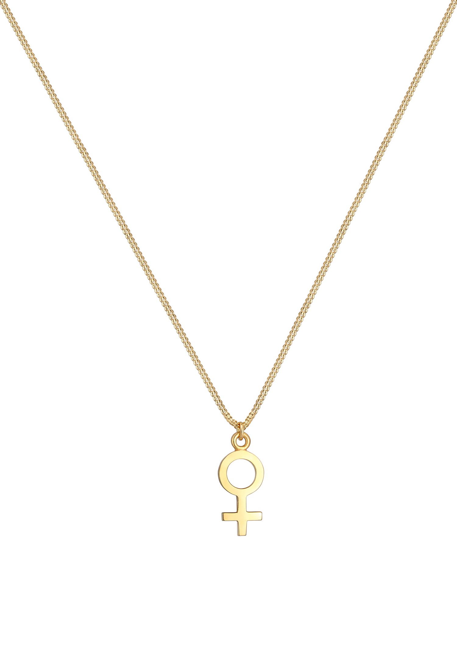 Elli Venus Feminine Pendant Basic Minimalist Symbol Necklace for Women - (925/1000) Silver