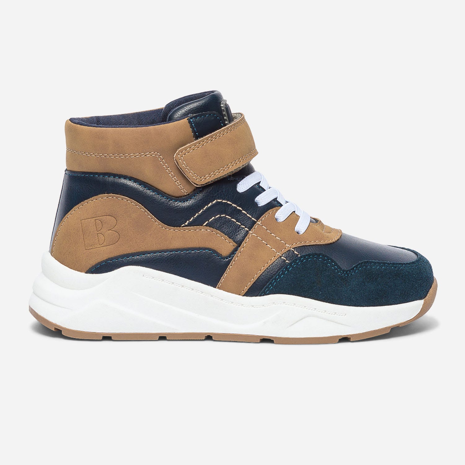 Basket dad shoes BUGGY marine et ocre bi matière