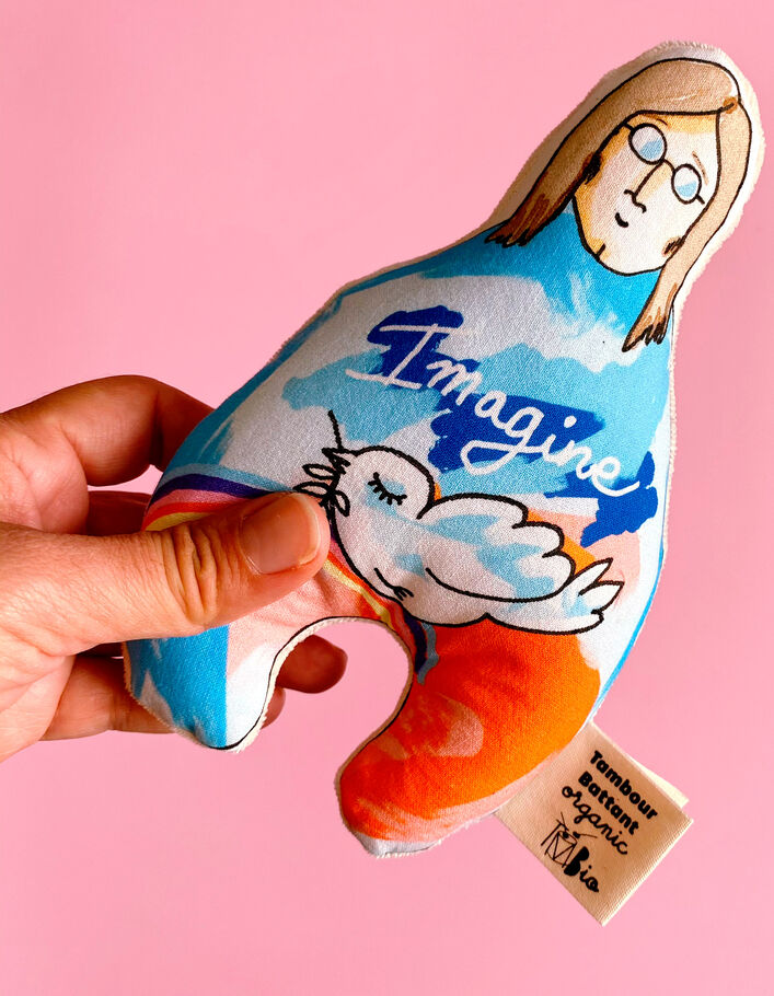 Hochet Imagine en coton biologique TAMBOUR BATTANT