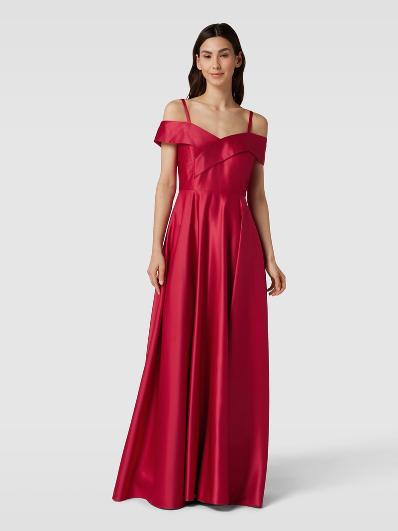 Abendkleid im Off-Shoulder-Look in fuchsia meliert