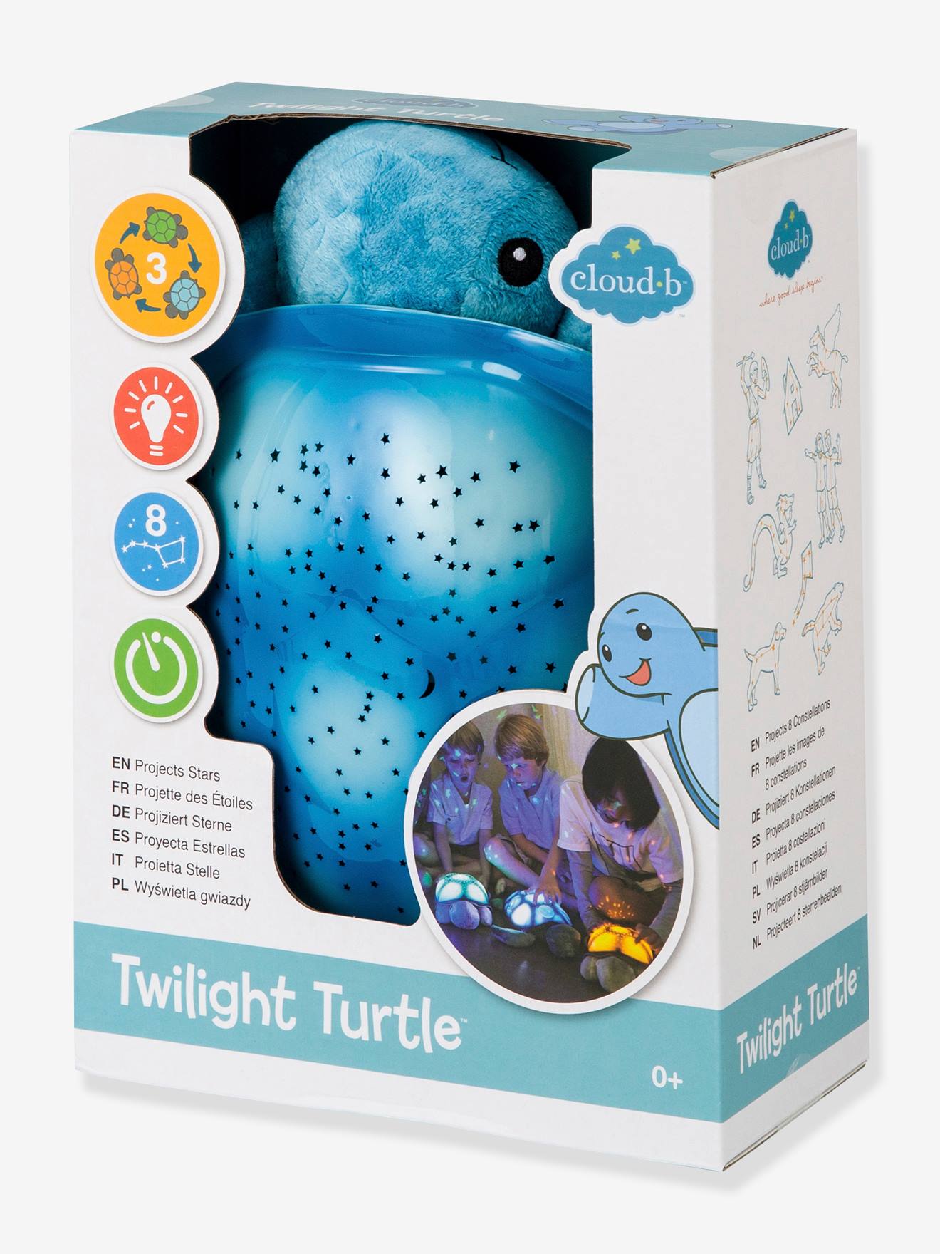 Veilleuse projecteur d’étoiles CLOUD B Twilight turtle (tortue bleue)