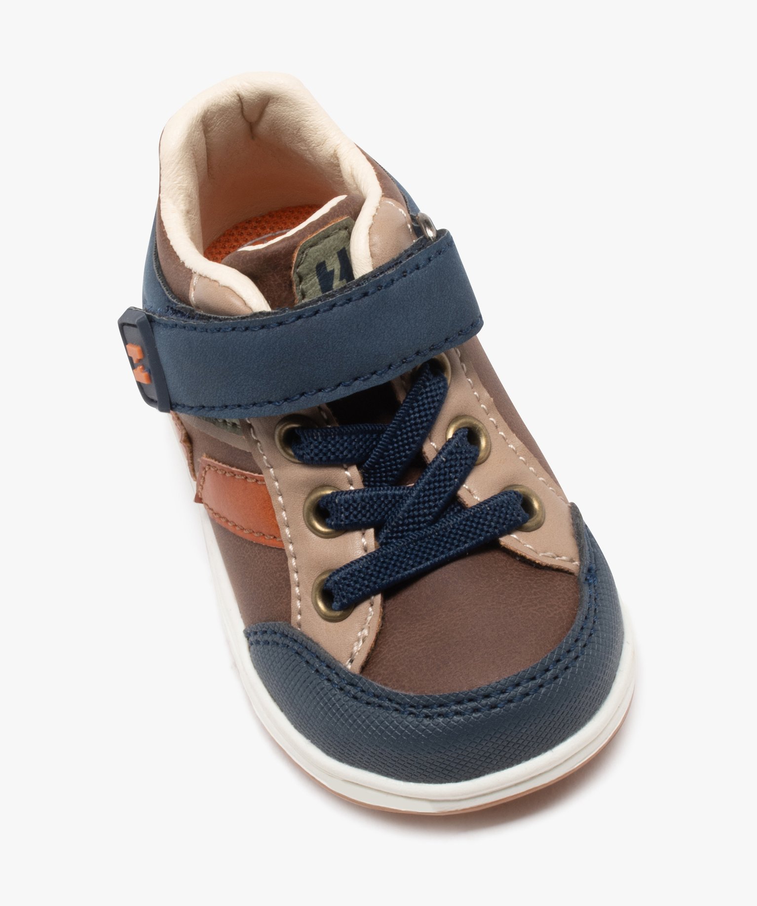 Baskets bébé Garçon multicolores à scratch et lacets él... multicolore | GEMO