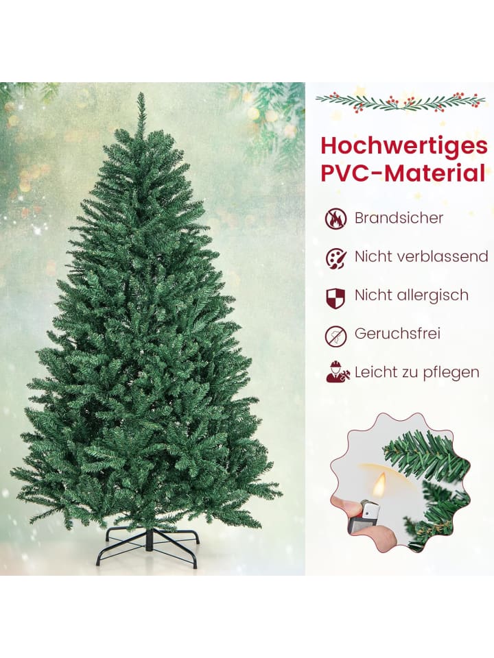 COSTWAY 225cm Weihnachtsbaum Christbaum in Grün günstig kaufen onesize