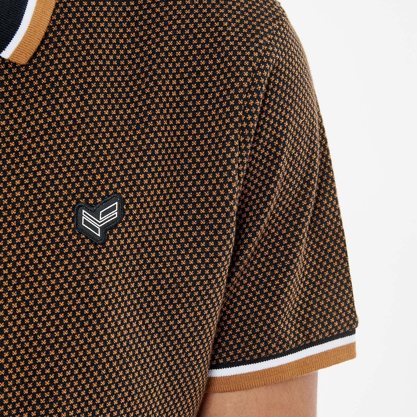 RYCE   Polo noir et marron homme 100% coton