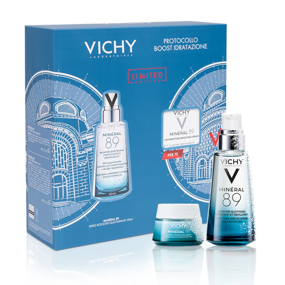 Mineral 89 Hydration Boost gavesett med Mineral 89 Booster Serum + Mineral 89 Cream - Fuktighetsgivende gavesett, fuktighetsgivende ansiktsserum