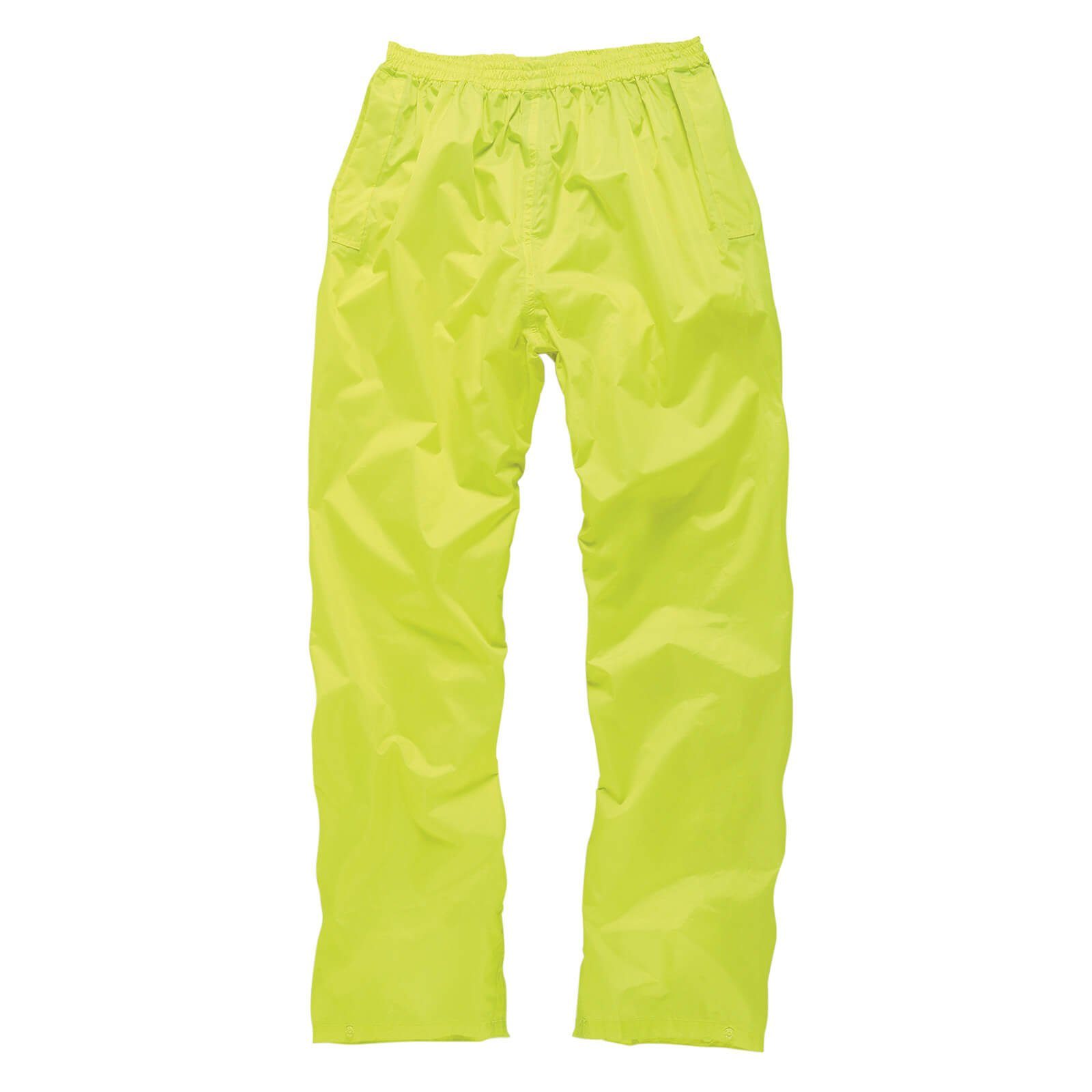 Scruffs Arbeitsjacke Wasserdichter Regenanzug neon gelb Jacke Hose - Größe: L