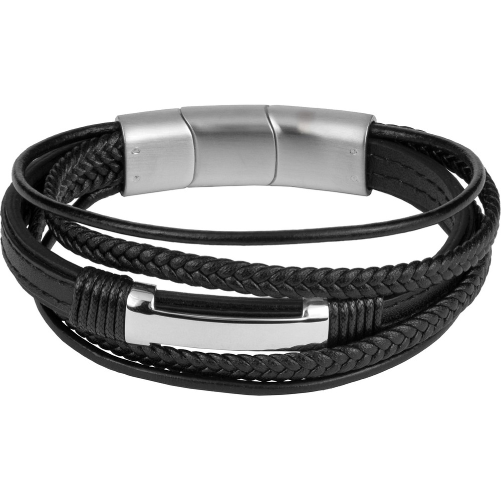 Jacques Lemans Bracelet Cuir, Acier inoxydable Bracelet