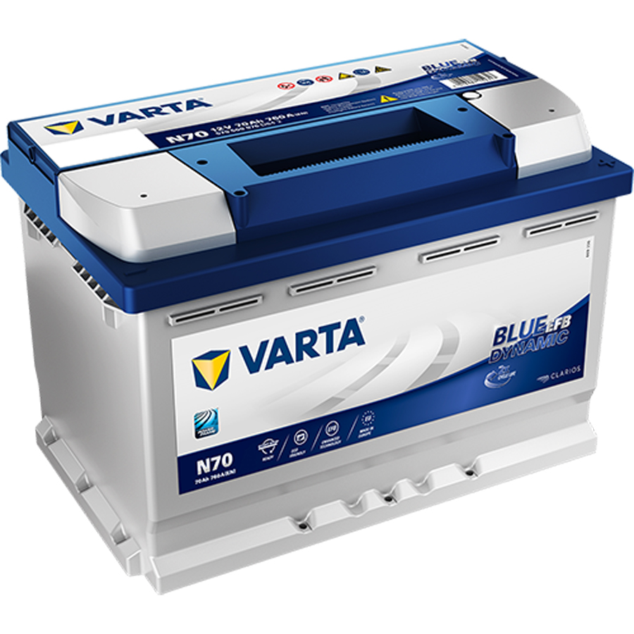 VARTA Blue Dynamic Autobatterie, EFB 570 500 076, 70 Ah, 760 A - ATU