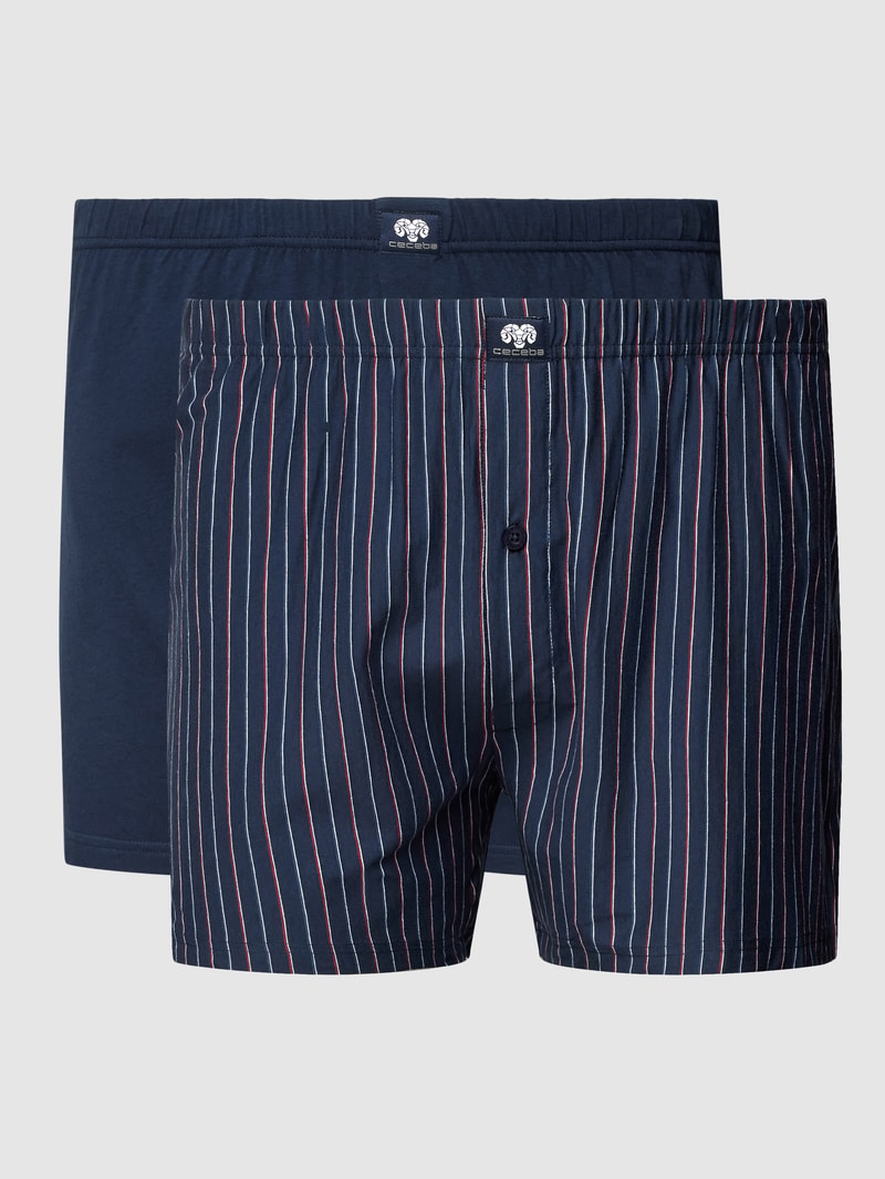 PLUS SIZE Boxershorts mit Knopfverschluss im 2er-Pack in marineblau