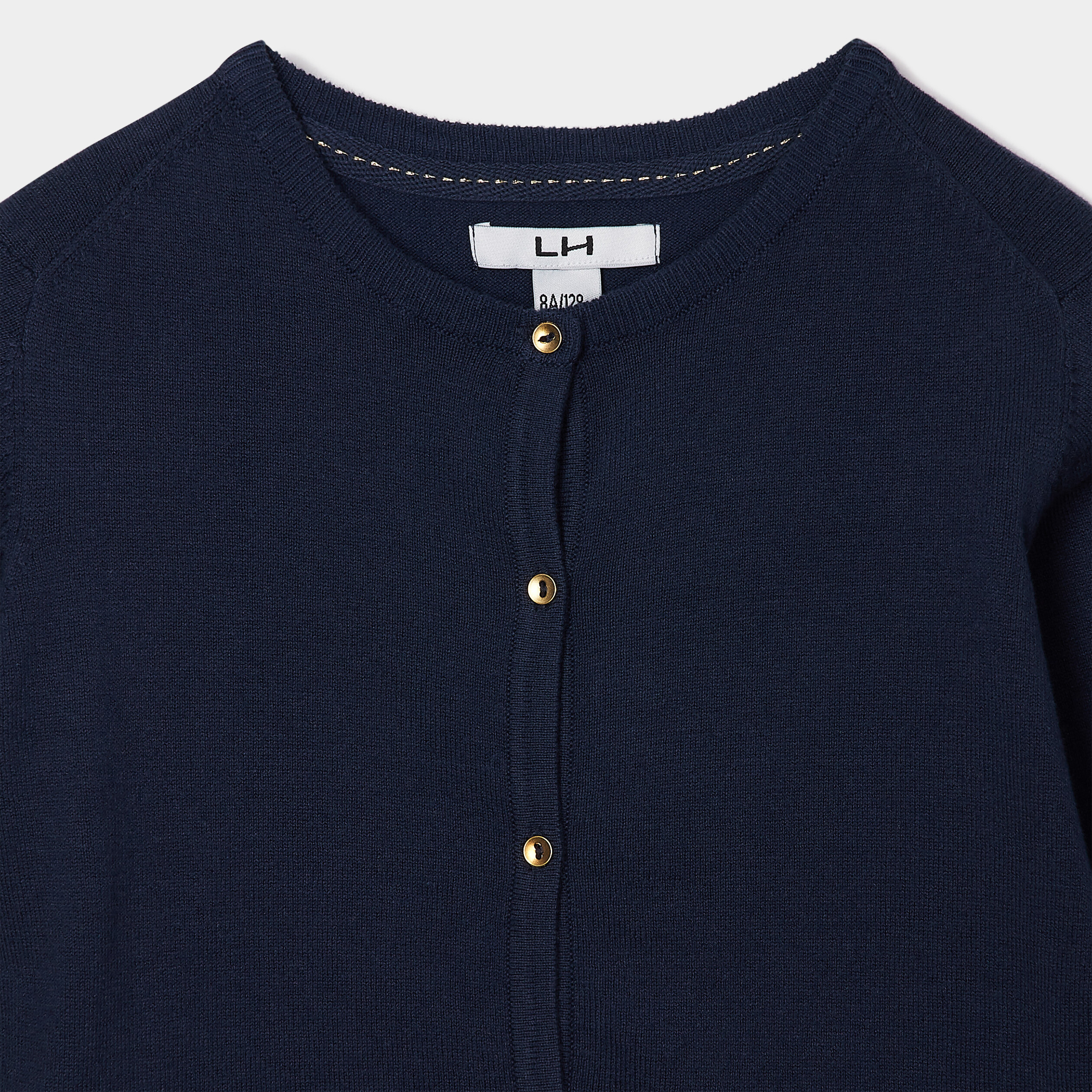 Gilet boutonné bleu marine fille | La Halle