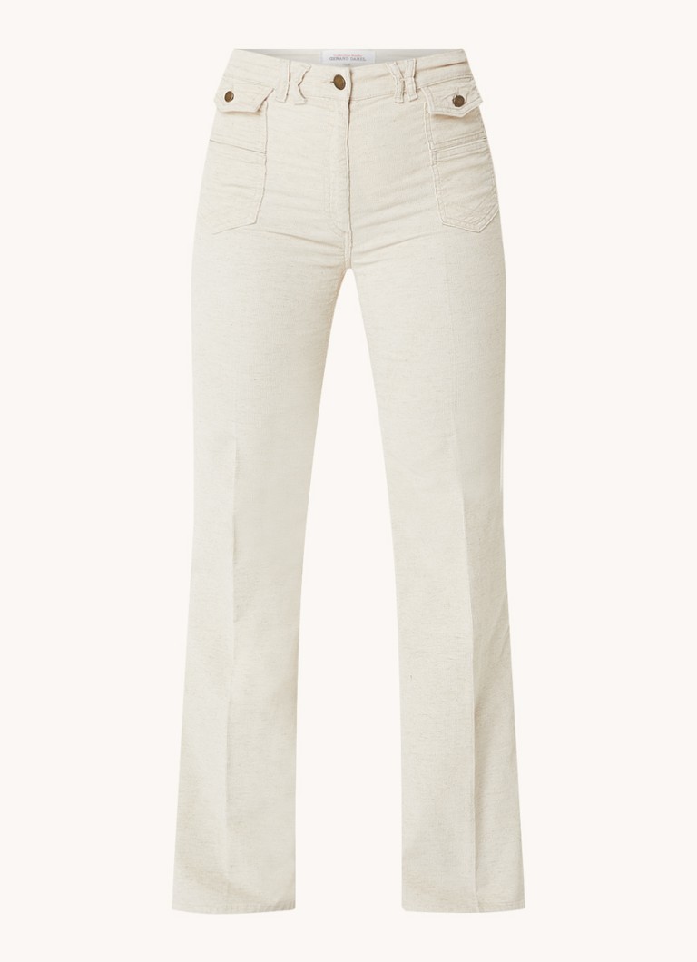 Pantaloni a vita alta svasati in velluto a coste misto lino di Gerard Darel Anna