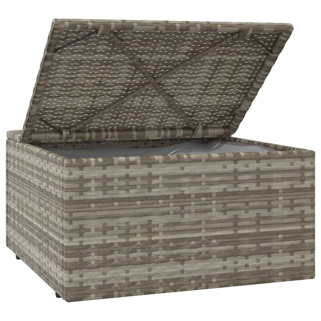vidaXL Loungesofa 4-tlg. Garten-Lounge-Set mit Kissen Grau Poly Rattan, 1 Teile