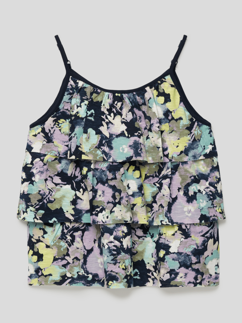 Top mit Allover-Muster in marineblau