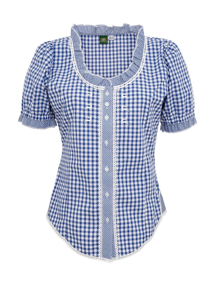 OS-Trachten Trachtenbluse 451021-2602 in mittelblau günstig kaufen
