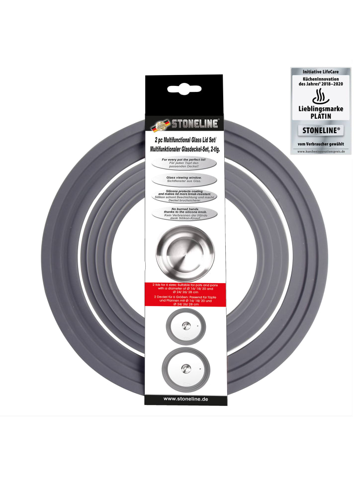 Stoneline Universal Glasdeckel Set mit Aroma-Funktion in Grau günstig kaufen onesize