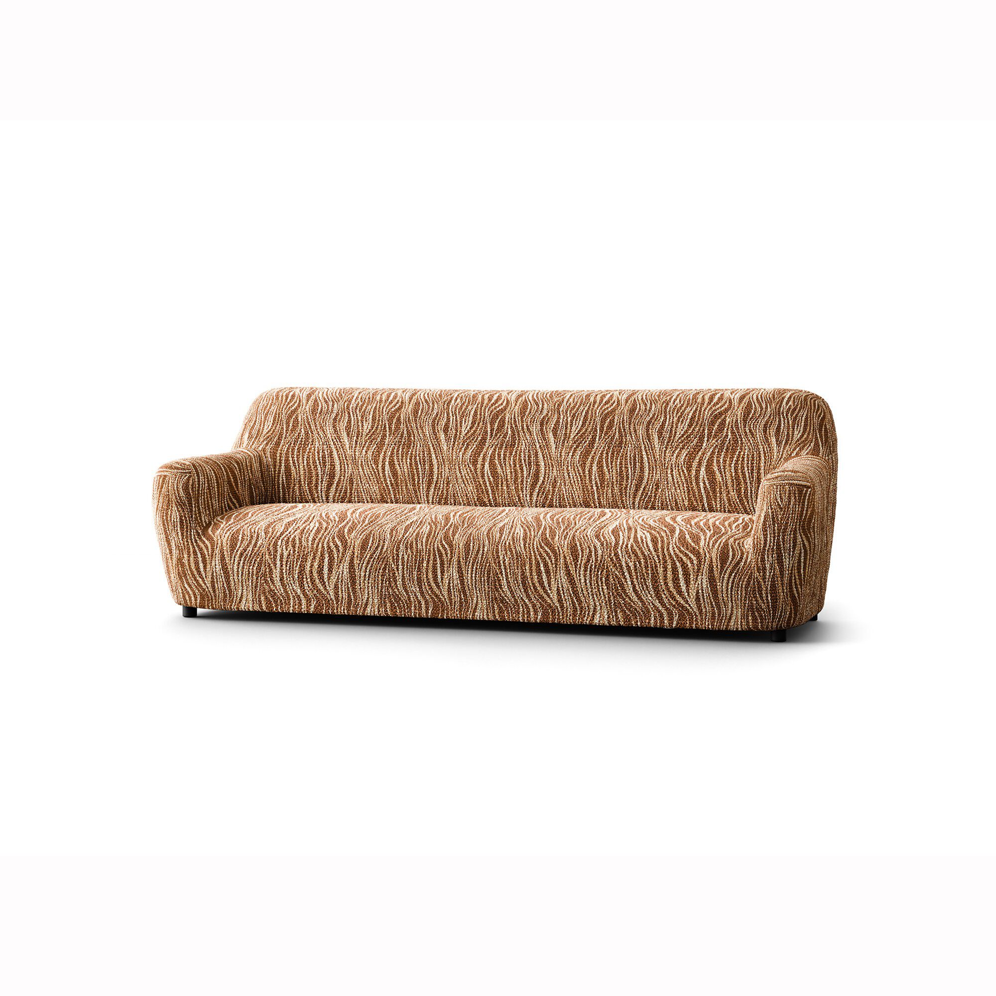 Housse bi-extensible microfibre imprimé vagues pour fauteuil et canapé