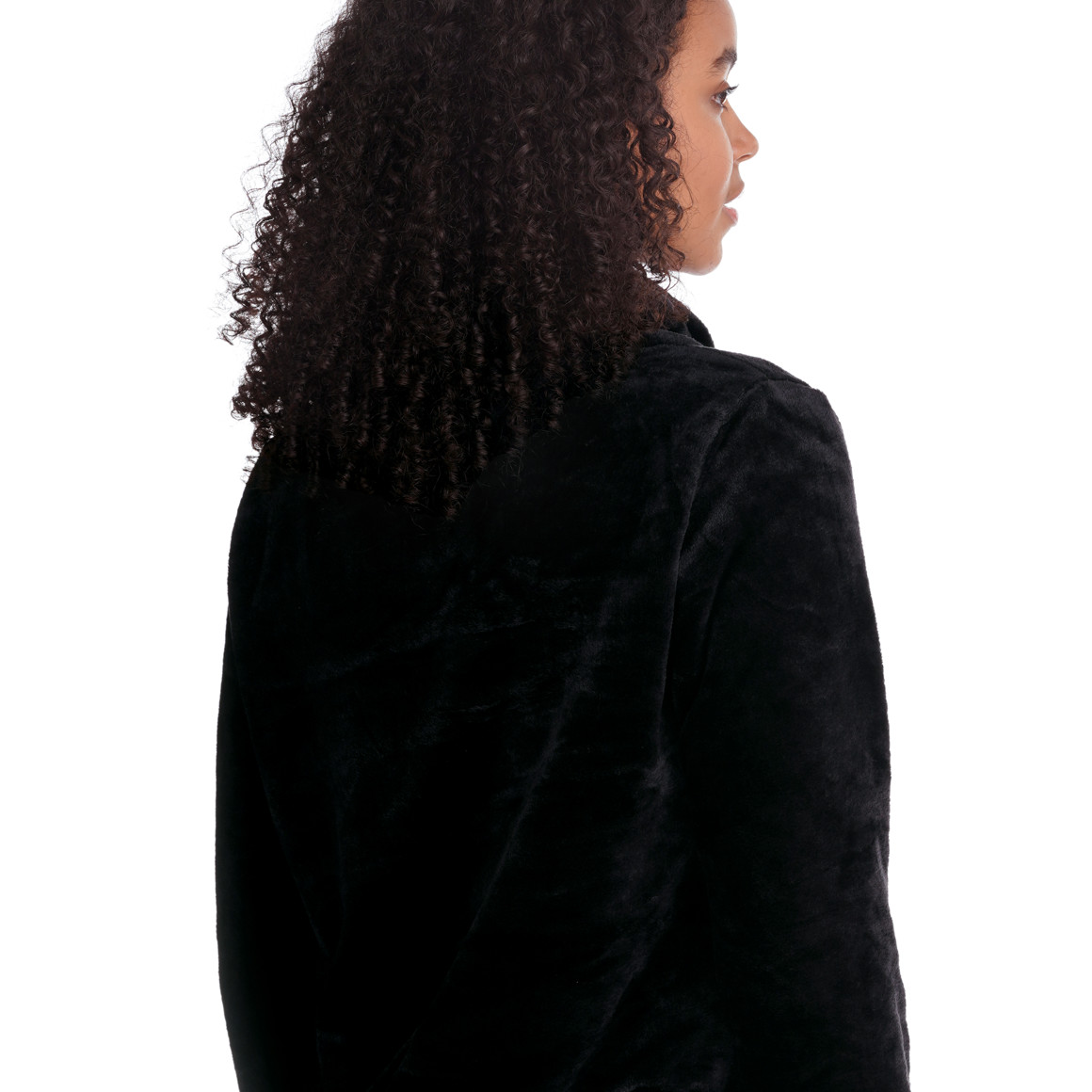 Damen Plüsch-Sweatshirt mit Schalkragen