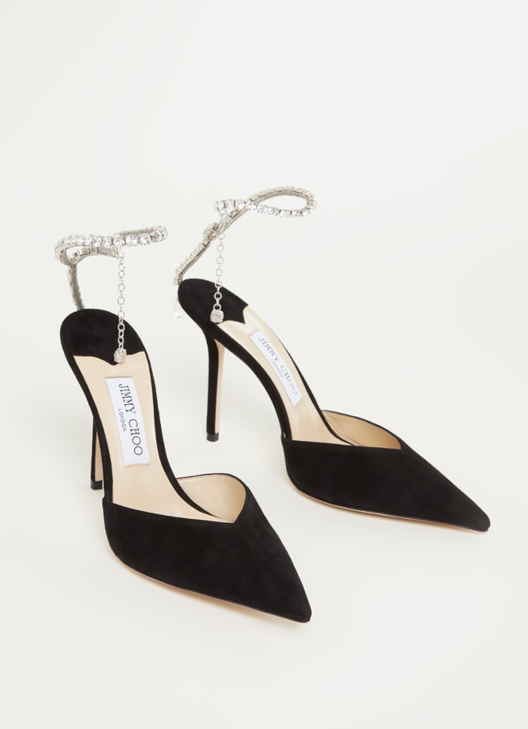 Escarpins Jimmy Choo Saeda en daim ornés de cristaux
