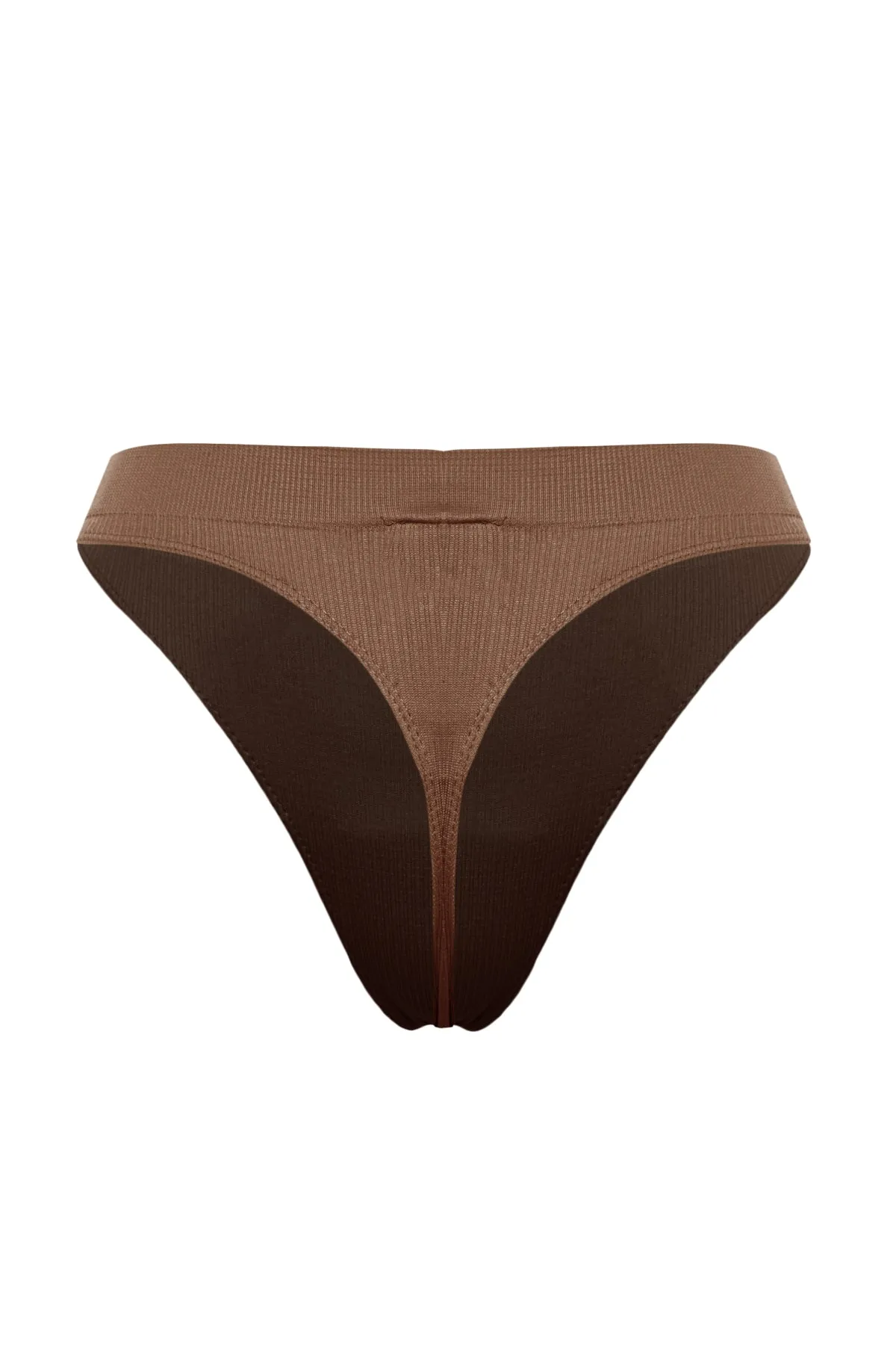 Trendyol Collection  Braun-Nude 2er-Pack nahtlose/nahtlose Tanga-Strickhöschen THMAW23KU00139