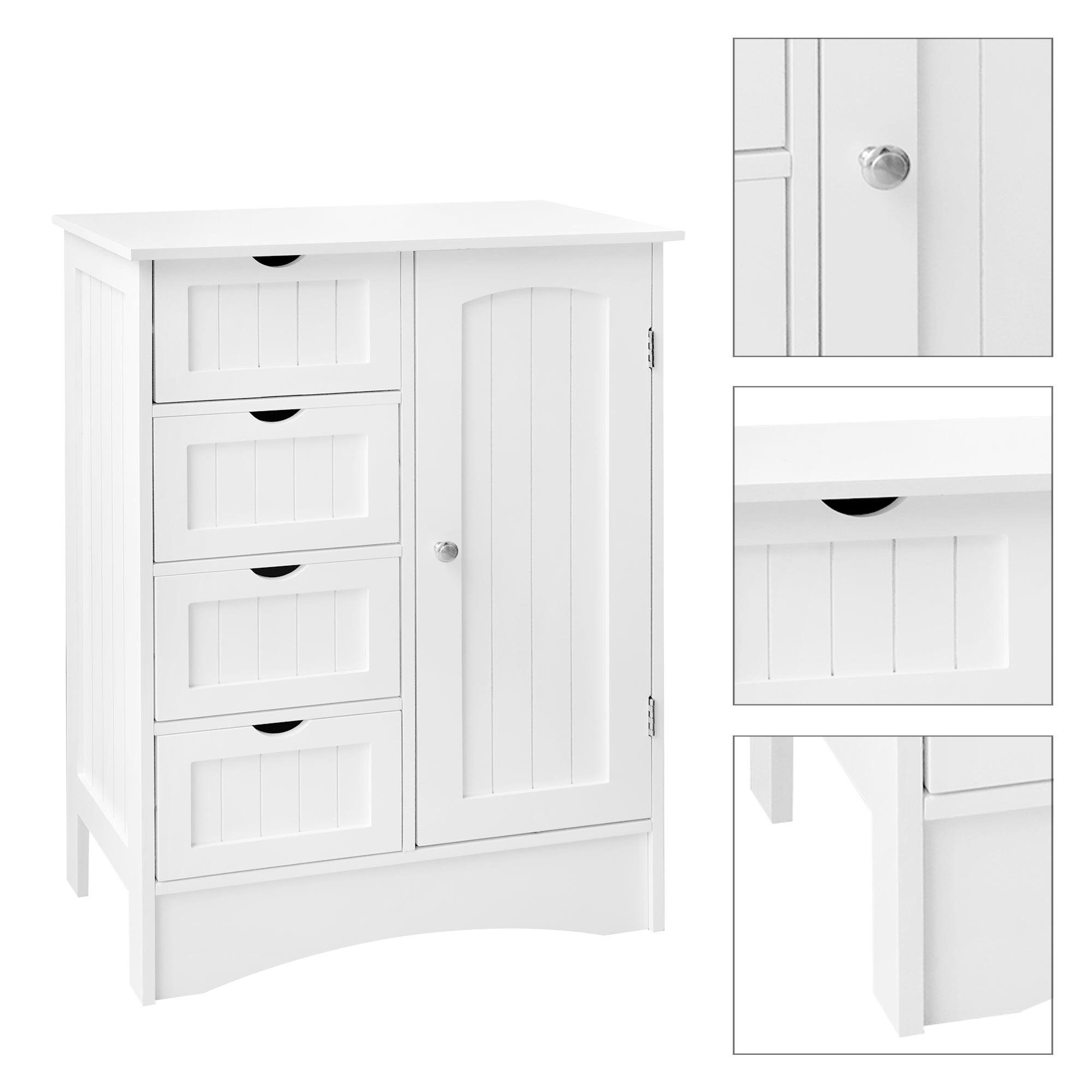 ML-DESIGN Badezimmer-Set Badezimmerschrank, Weiß 55x81x30cm Holz