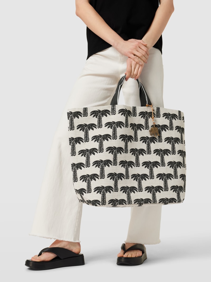 Shopper mit Allover-Motiv-Print in ecru