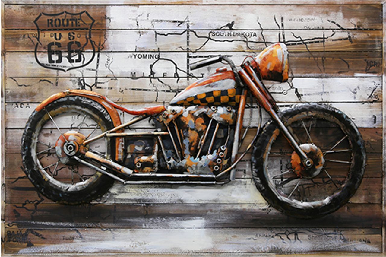 INTERIA Home&Living 3D Metallbild Motorrad