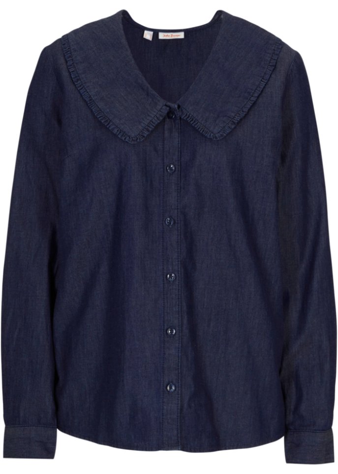Jeansbluse mit Kragen