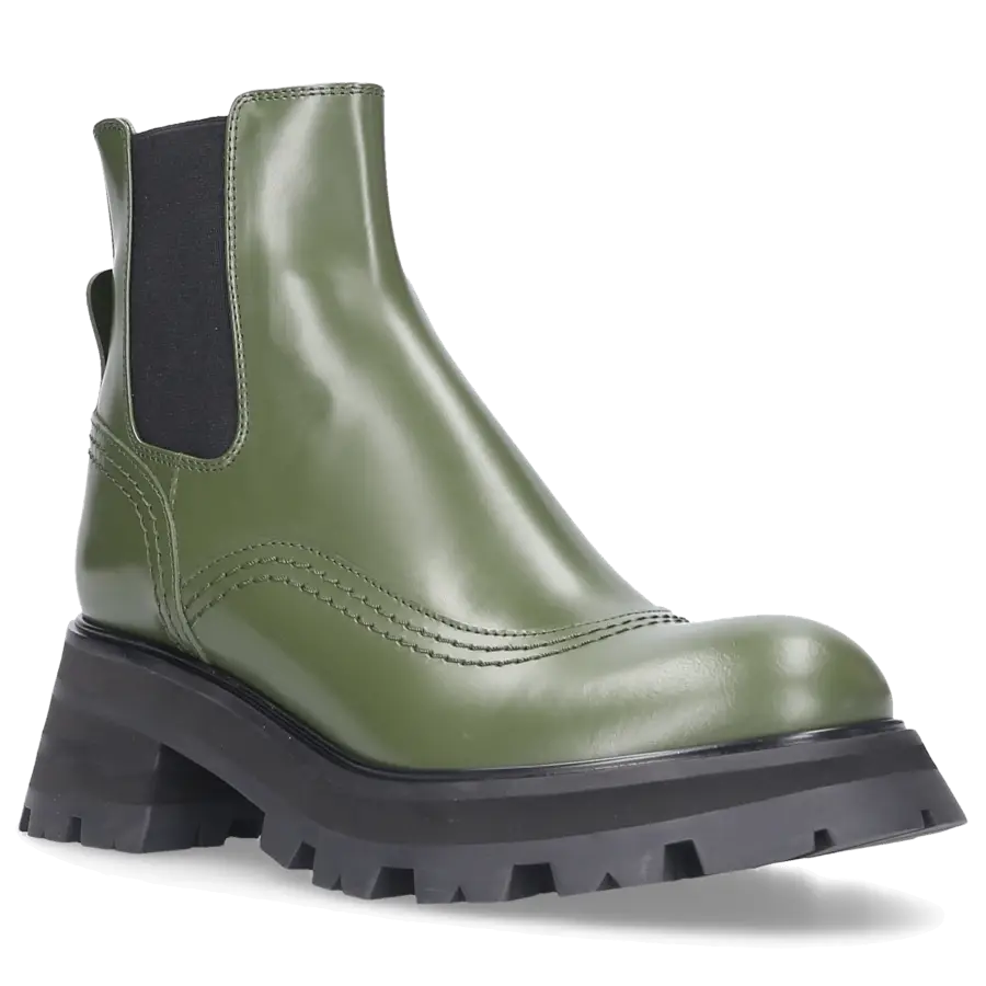 Alexander McQueen - Stiefeletten WANDER Kalbsleder - grün