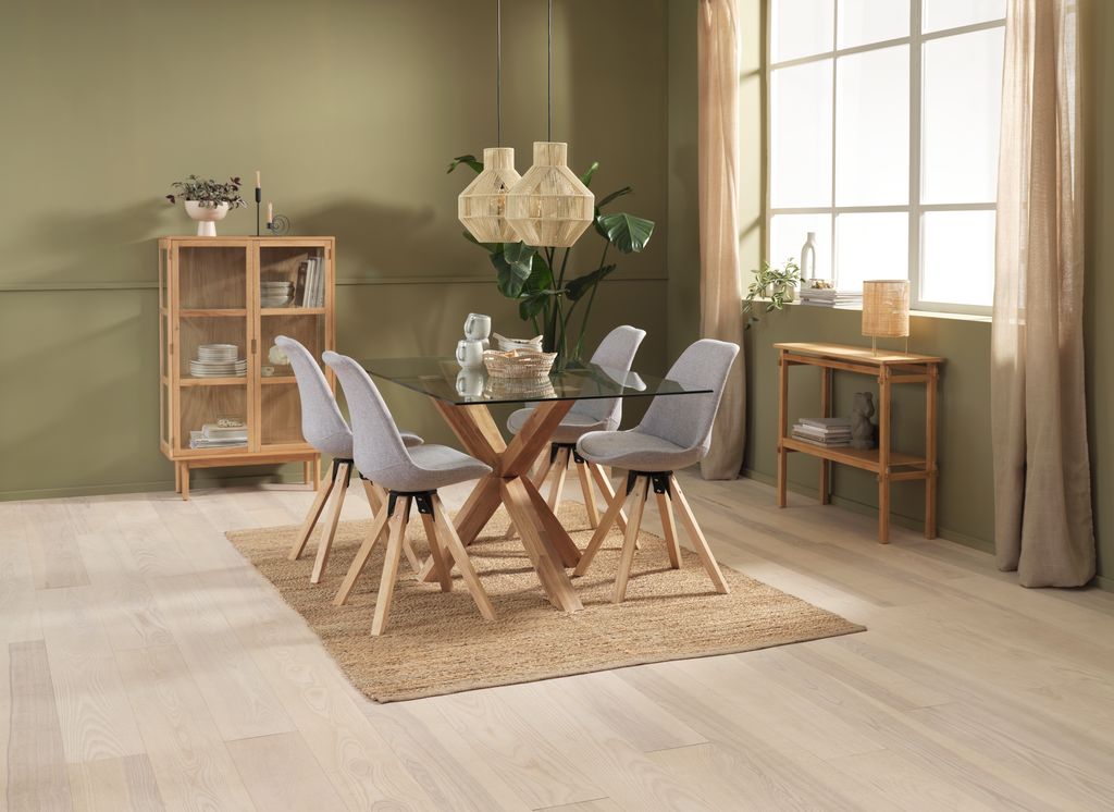 VESTERBY Display Cabinet VESTERBY low, 2 doors, natural oak