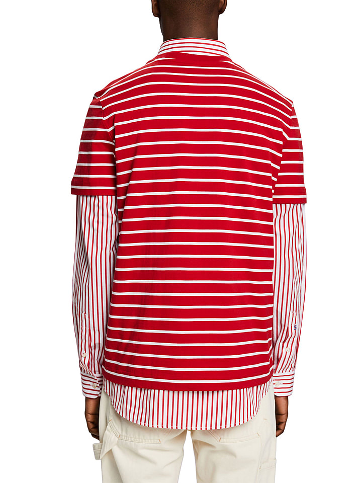 ESPRIT Shirt in Rot/ Weiß günstig kaufen