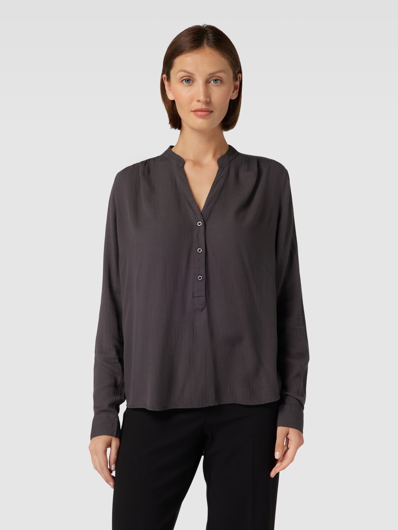 Blusenshirt mit V-Ausschnitt in anthrazit