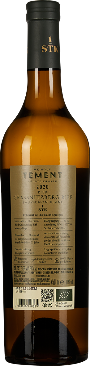 Tement Sauvignon Blanc Ried Grassnitzberg Riff Erste STK Lage 2020