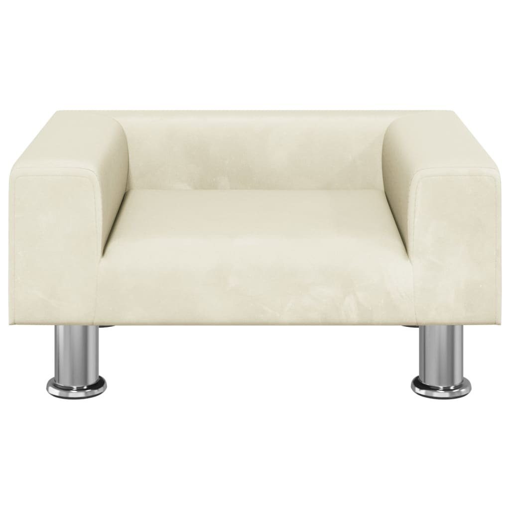 vidaXL Kindersofa Kindersofa Creme 50x40x26,5 cm Samt Kindercouch Kindermöbel Kinderzimm
