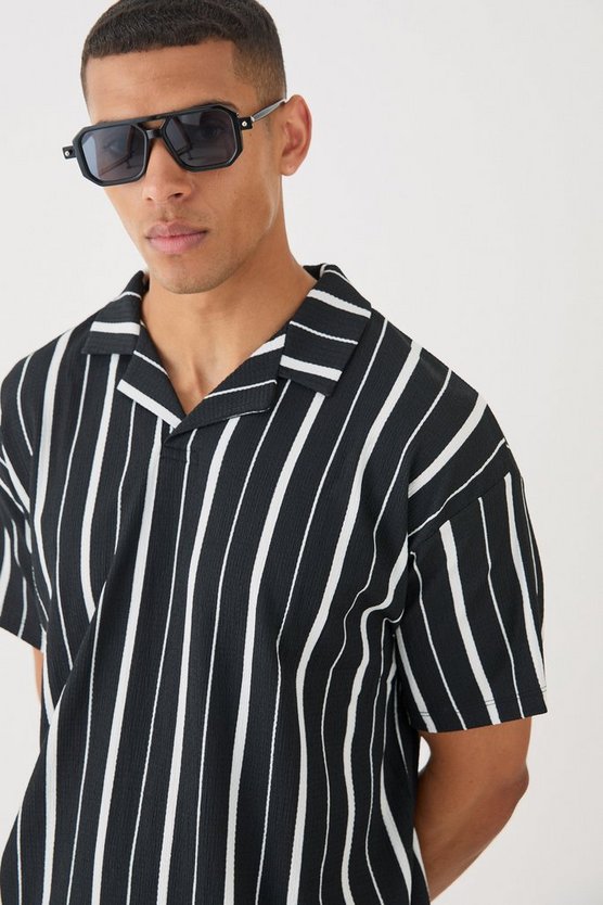 Strukturiertes Oversize Poloshirt