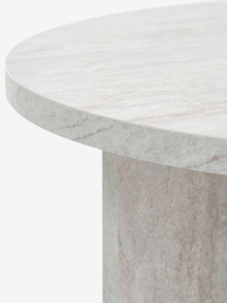 Mesa de canto NIELSHAVE Ø55 na cor travertino