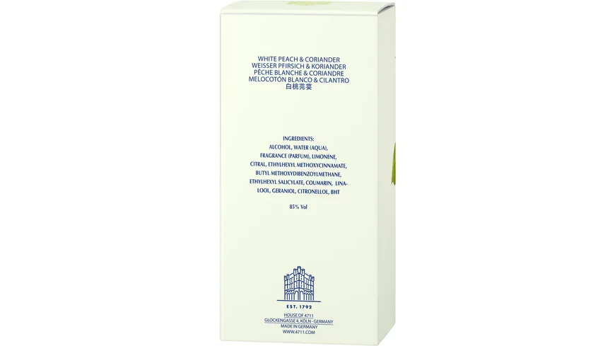 4711 ACQUA COLONIA White Peach & Coriander Eau de Cologne 50 ml