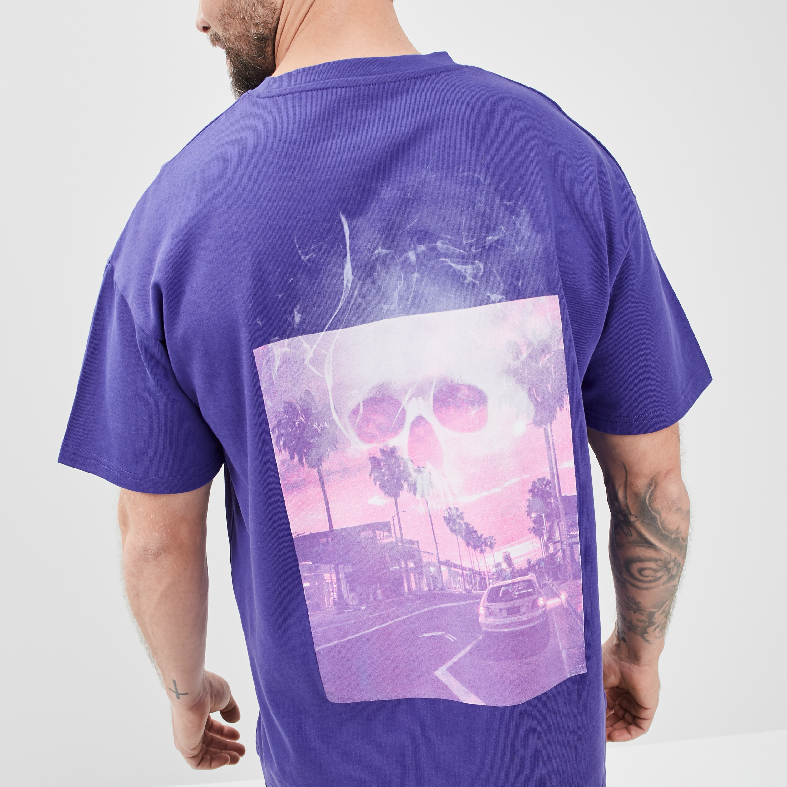 T-shirt manches courtes Liberto violet homme | La Halle