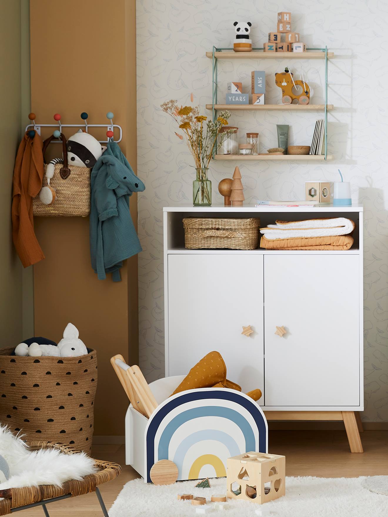Porte-manteau Sixties blanc/multicolore
