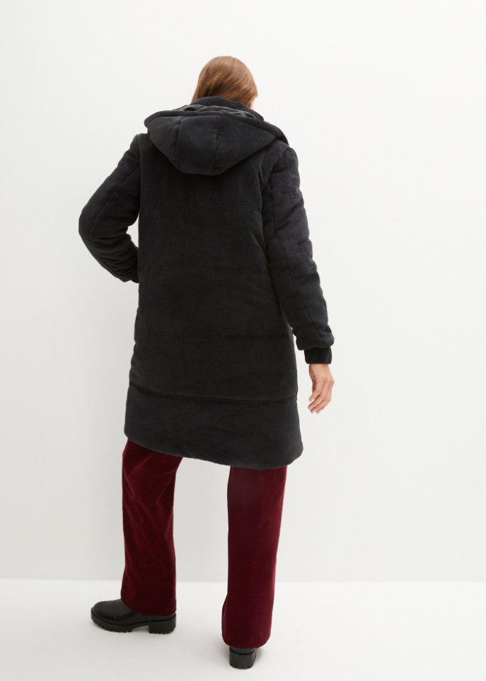 Kurzer Cord-Mantel mit Taschen
