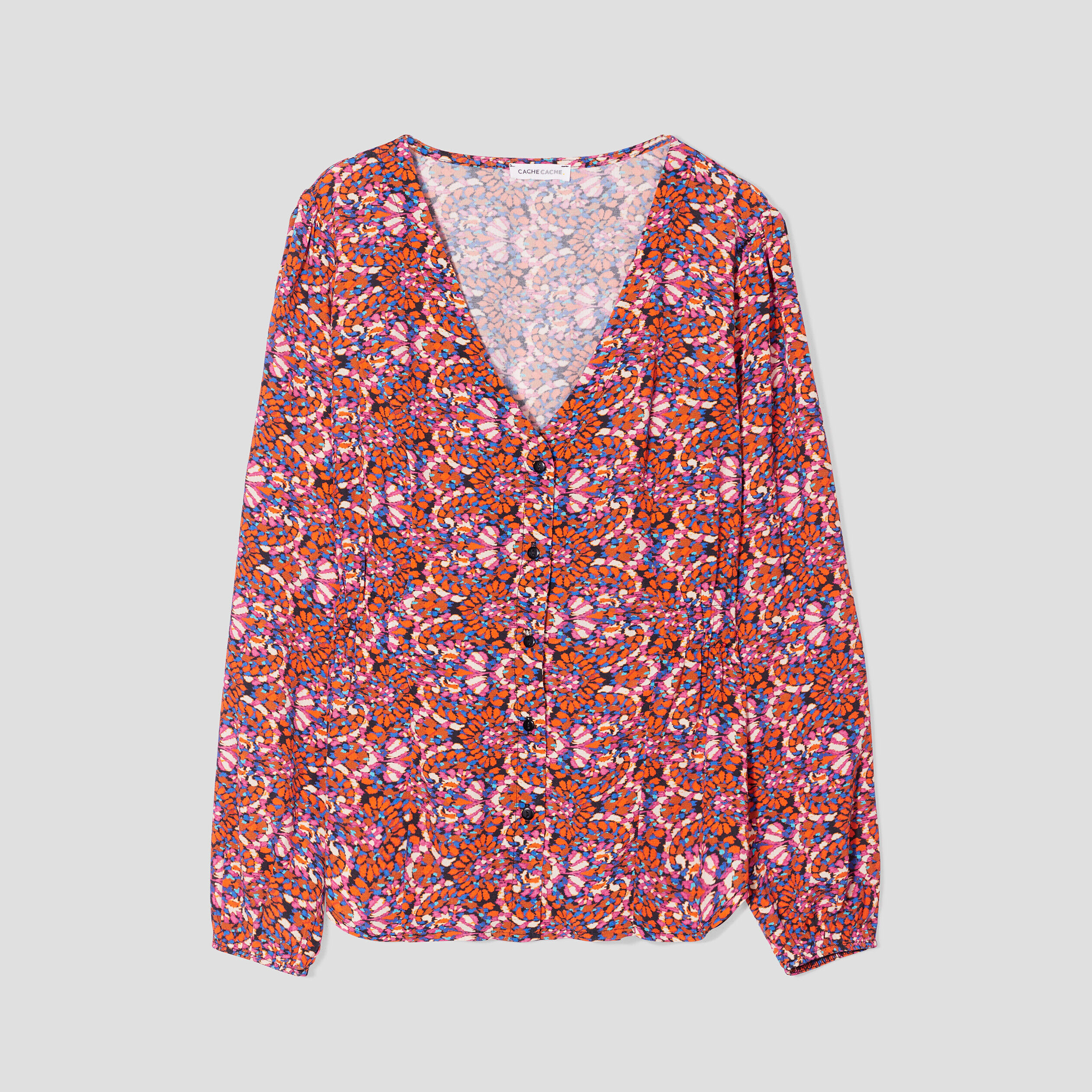 Blouse manches longues cintrée orange femme | Cache Cache
