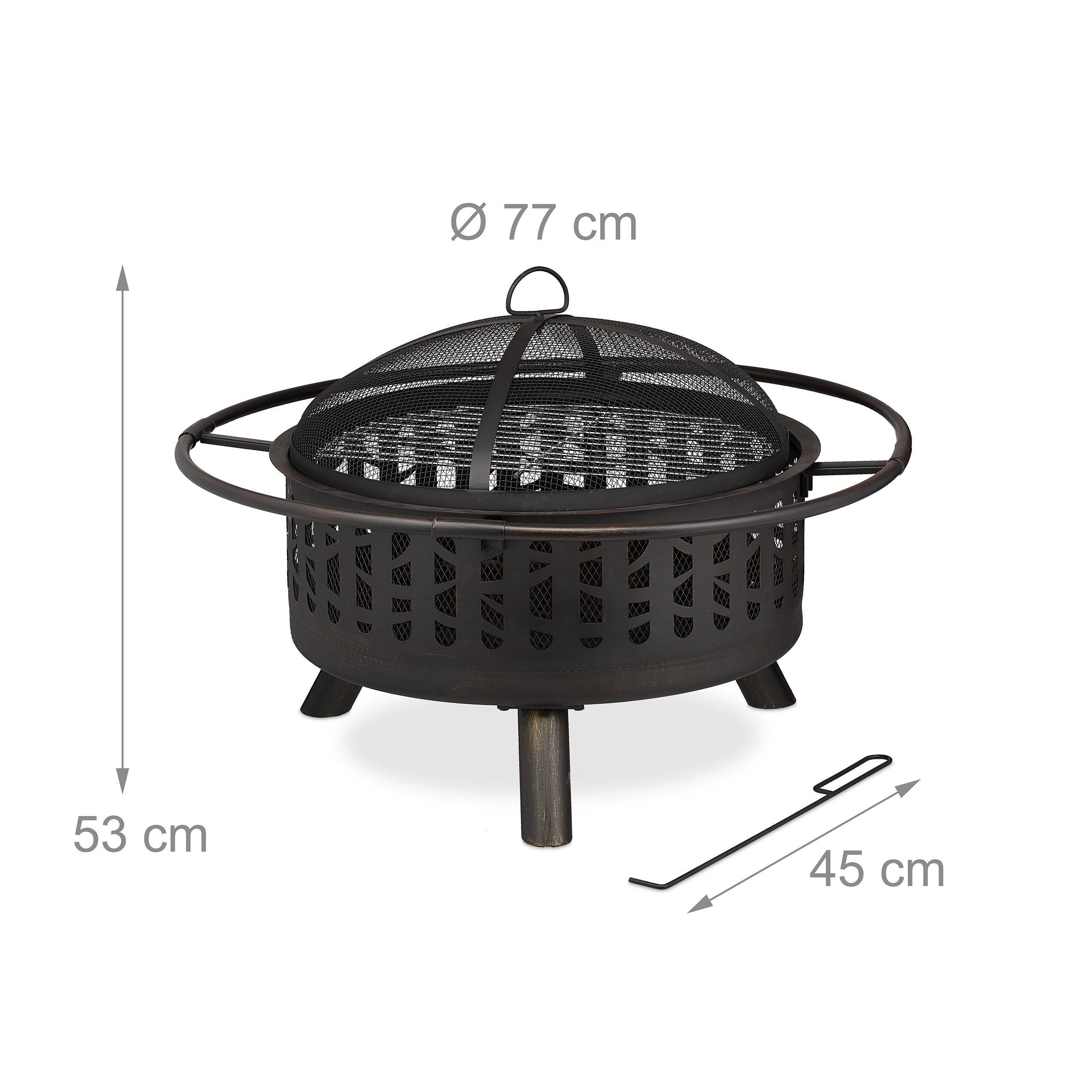 relaxdays Feuerschale Feuerschale mit Grillrost