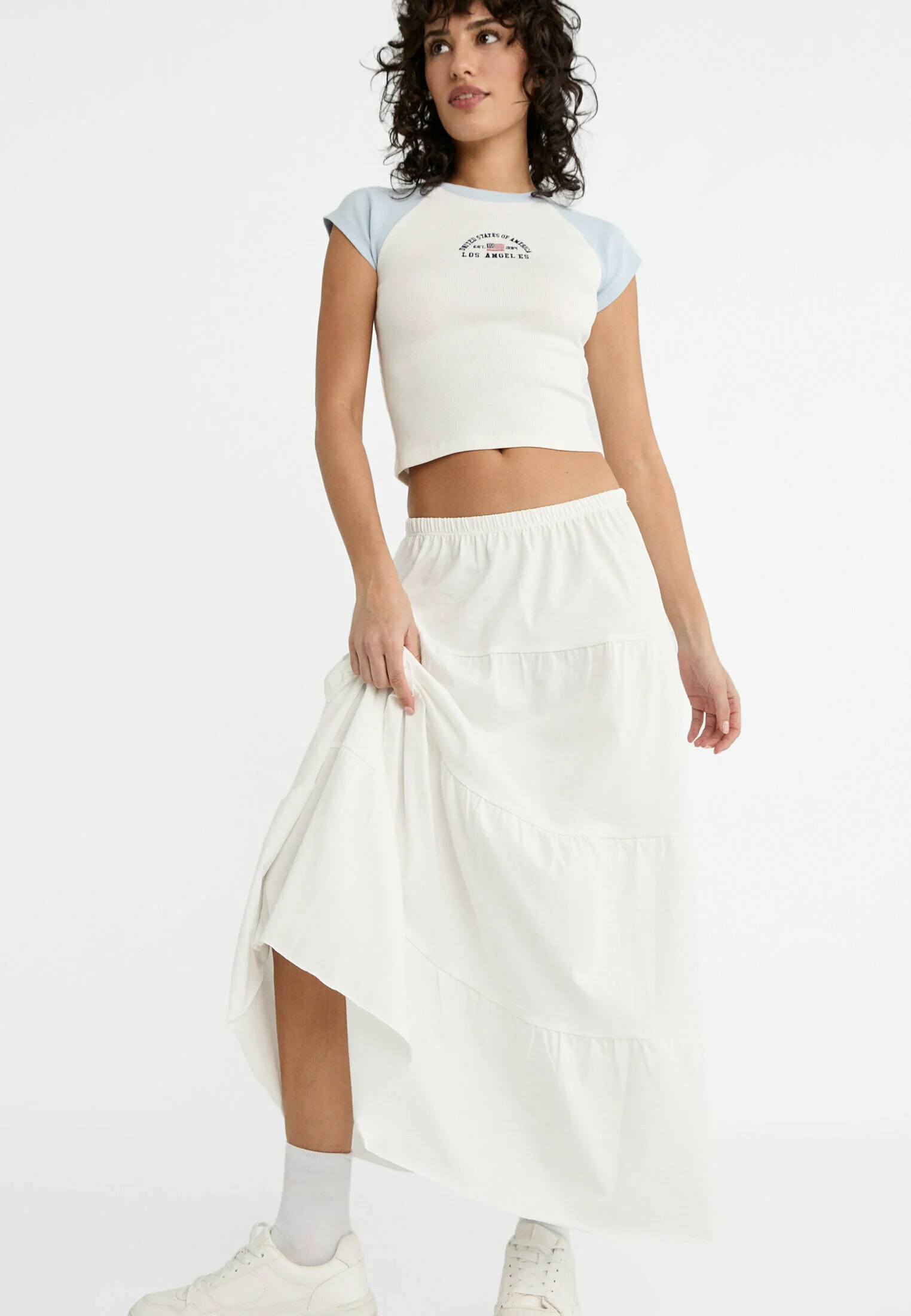 Stradivarius FLOWING BOHO - Falda larga