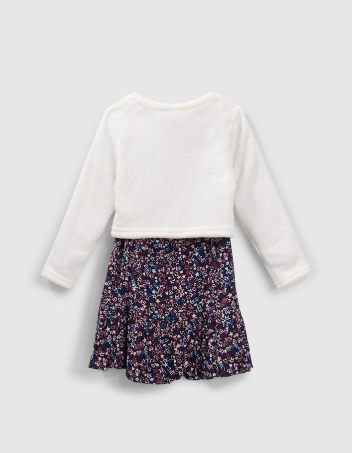 Robe 2-en-1 imprimé étoiles et coeurs avec sweat fille