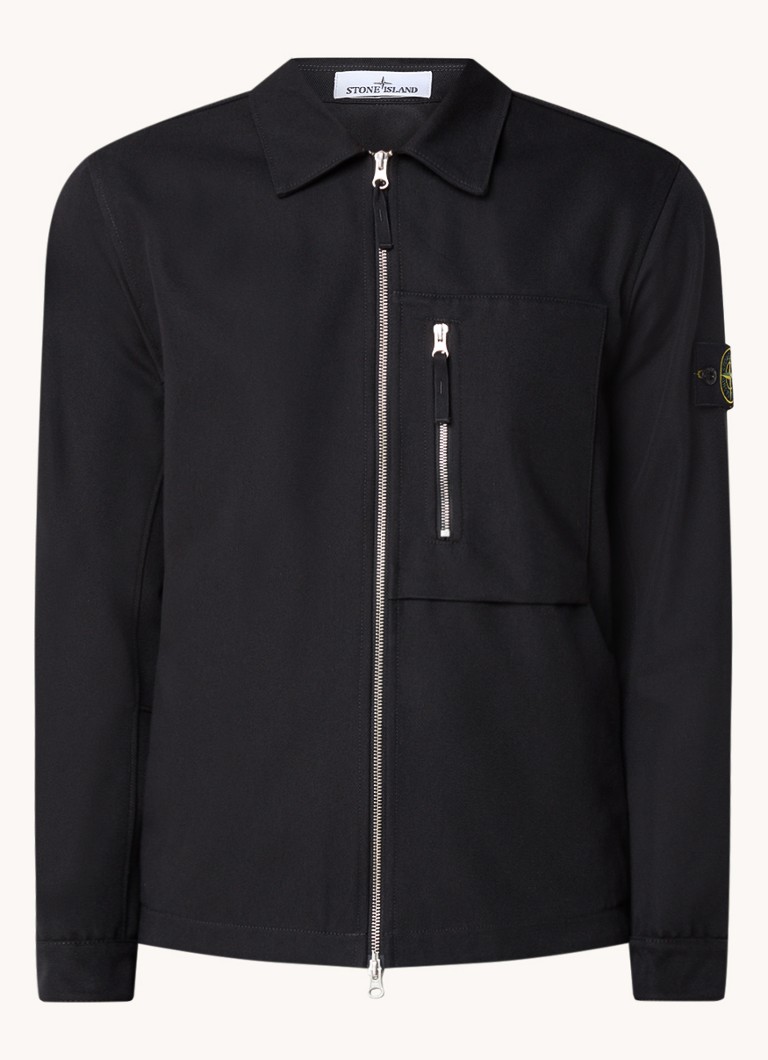 Jachetă-cămașă clasică Stone Island 11103 cu buzunar cu fermoar