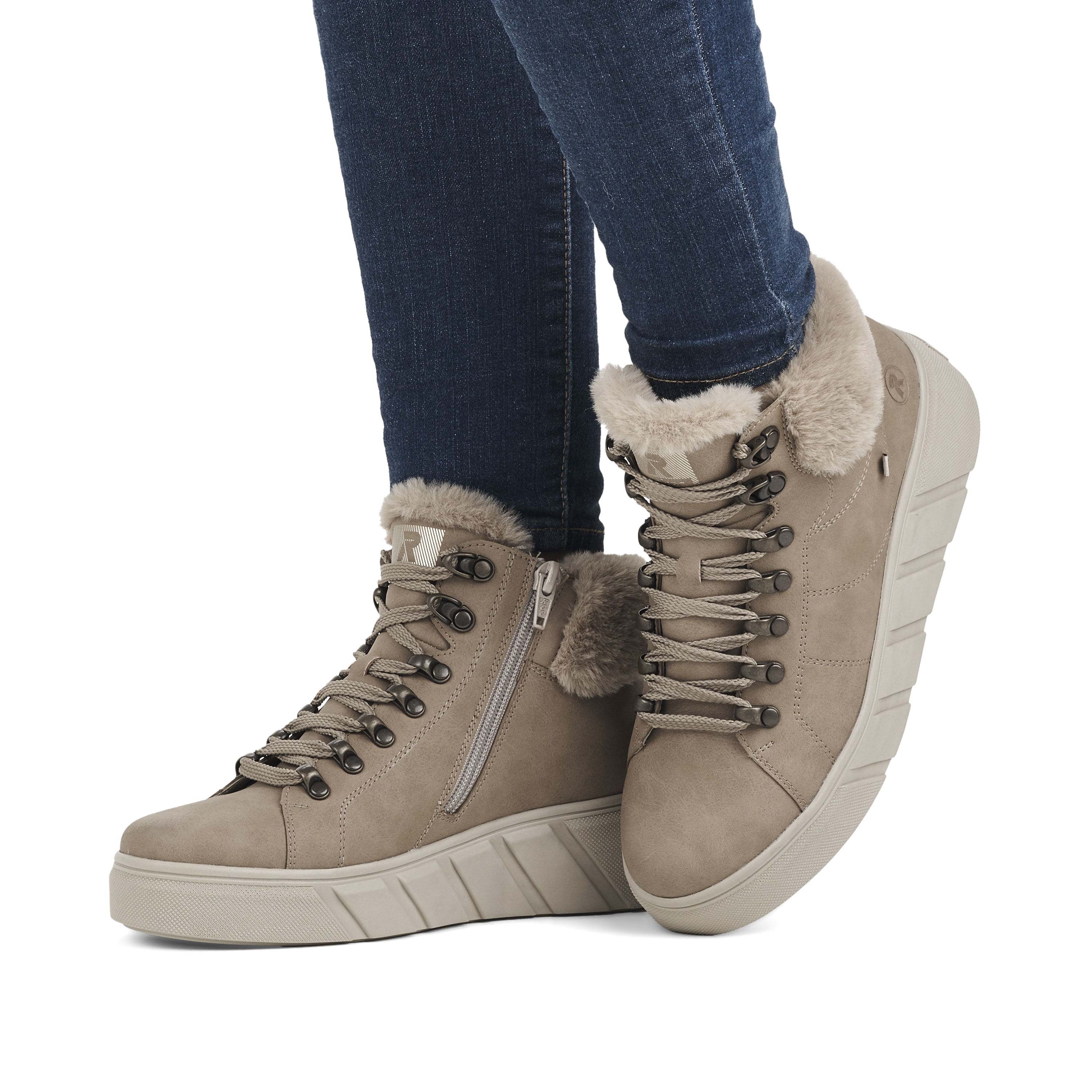 Rieker Damen Sneaker High clay beige