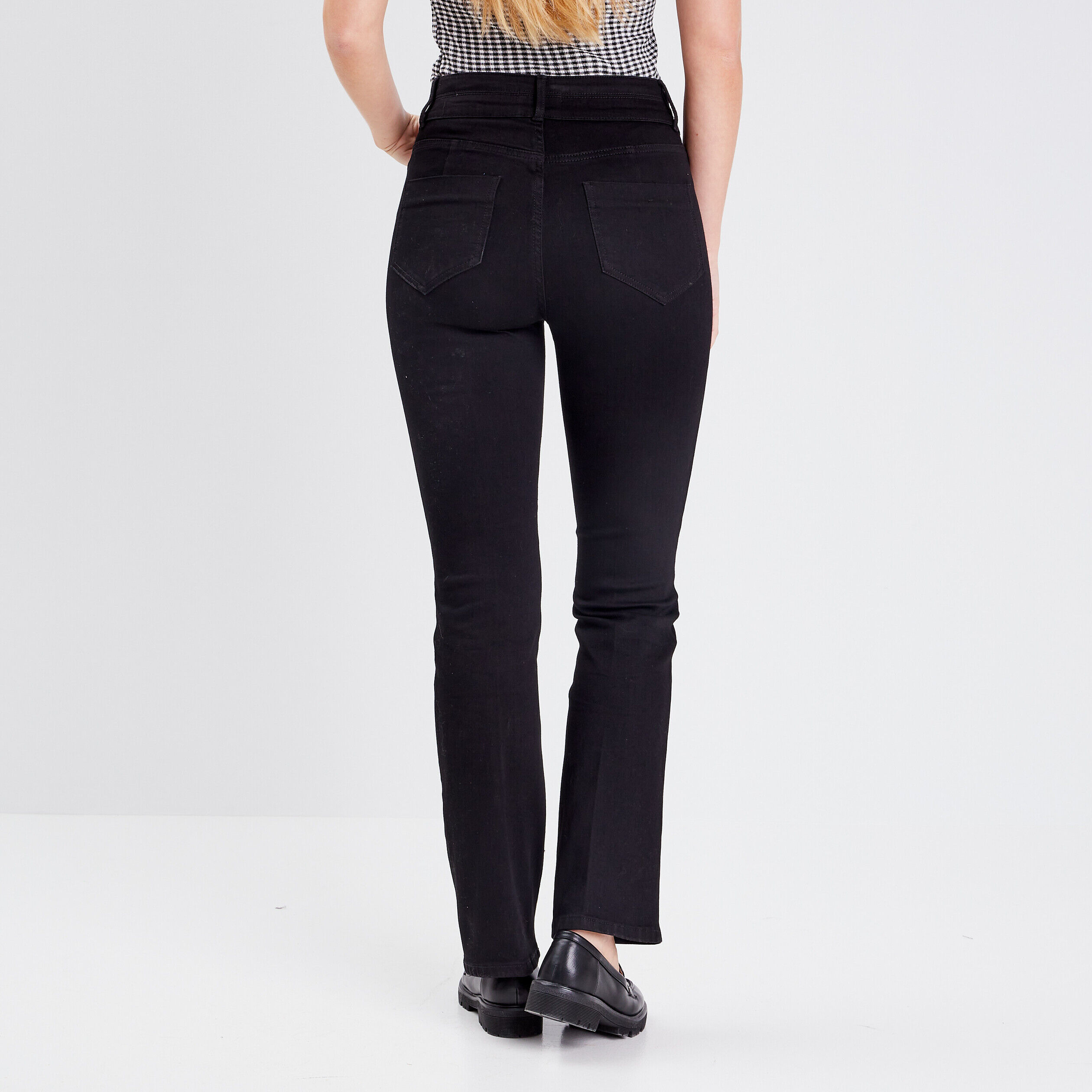 Jeans bootcut avec pattes denim noir femme | Cache Cache