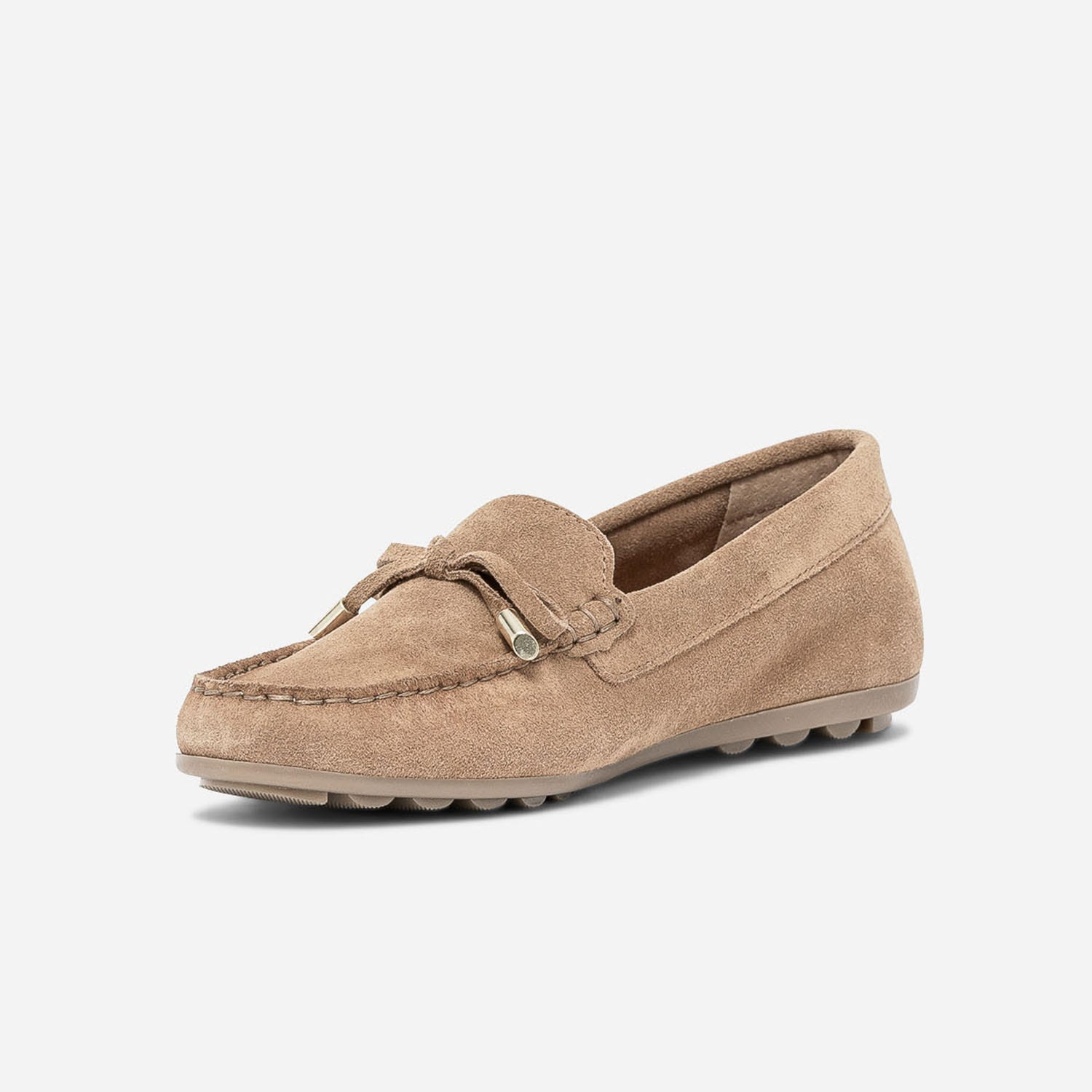 Mocassin camel en cuir velours éco-conçu
