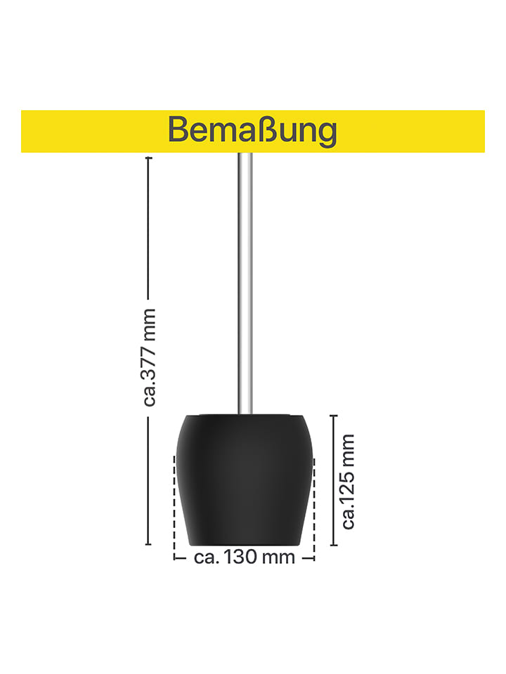 Schütte WC-Bürstenhalter in Schwarz - (H)37,7 x Ø 13 cm günstig kaufen onesize