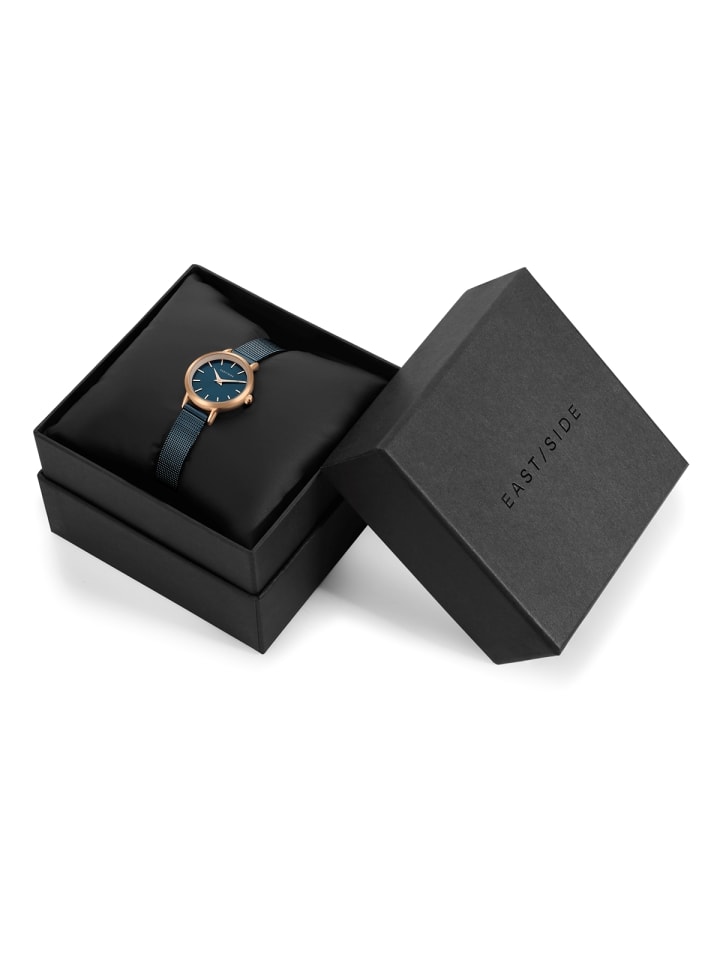 Eastside NY Damen Quarzuhr roségold Edelstahl blau in blau günstig kaufen 19 cm